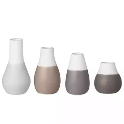 Gray Two-Toned Mini Vases, Set of 4
