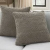 Gray Waffle Knit Chenille Throw Pillows, Set of 2