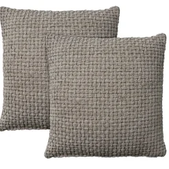 Gray Waffle Knit Chenille Throw Pillows, Set of 2