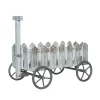 Gray Wood Fence Wagon Statue