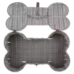 Gray Woven Bone Shaped Basket, 17 in.