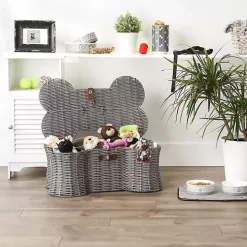 Gray Woven Bone Shaped Basket, 24 in.