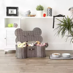 Gray Woven Bone Shaped Basket, 21 in.