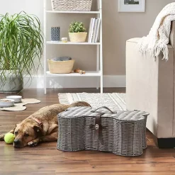 Gray Woven Bone Shaped Basket, 21 in.