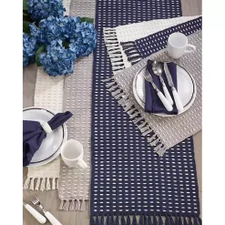Gray Woven Dashed Placemats, Set of 4