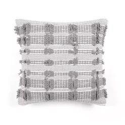Gray Woven Frill Pillow
