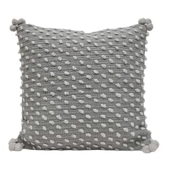 Gray Woven Knots Outdoor Pillow