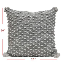 Gray Woven Knots Outdoor Pillow