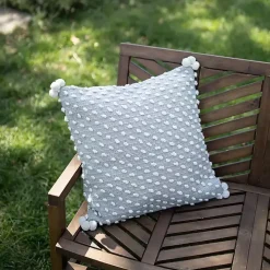 Gray Woven Knots Outdoor Pillow