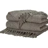 Gray Woven Waffle Knit Chenille Throw