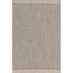 Gray Zig Zag Stripe Outdoor Area Rug, 7x10
