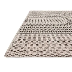 Gray Zig Zag Stripe Outdoor Area Rug, 7x10