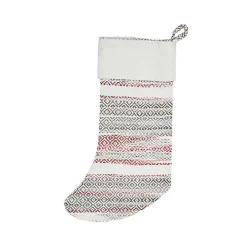 Green & Red Patterned Stripe II Stocking