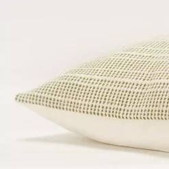 Green and Natural Sea Striped Pillow