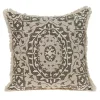 Green and Tan Medallion Fringe Pillow