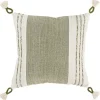 Green and White Block Loop Throw Pillow