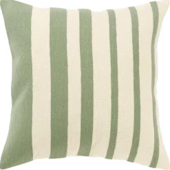 Green Asymmetrical Linear Throw Pillow