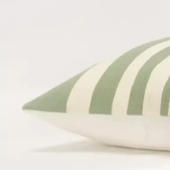 Green Asymmetrical Linear Throw Pillow