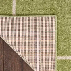 Green Bordered Indoor/Outdoor Area Rug, 6x9