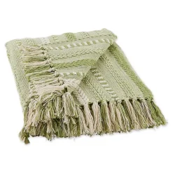 Green Braided Fringe Throw