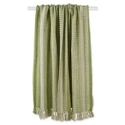 Green Braided Fringe Throw