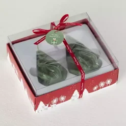 Green Christmas Tree Kitira Candles, Set of 2