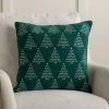 Green Cross Stitch Trees Christmas Pillow