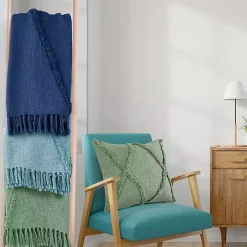 Green Diamond Tufted Cotton Throw