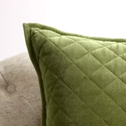 Green Diamond Velvet Pillow