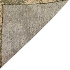 Green Floral Blooms Outdoor Area Rug, 4x7