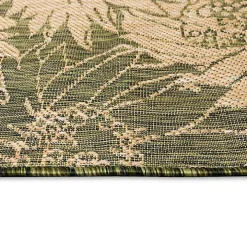 Green Floral Blooms Outdoor Area Rug, 4x7