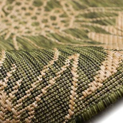 Green Floral Blooms Outdoor Area Rug, 4x7