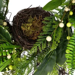 Green Foliage Bird Nest Wreath