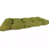 Green French Edge Outdoor Wicker Settee Cushion