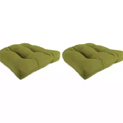 Green French Edge 2-pc. Outdoor Wicker Cushion Set