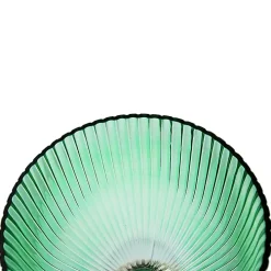 Green Glass Vase with Gold Pedestal Base, 16 in.