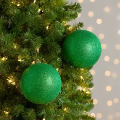 Green Glitter Ball 2-pc. Ornament Set, 6 in.