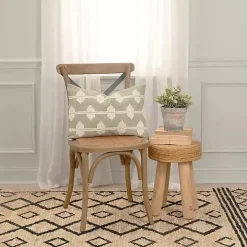 Green Heathered Embroidered Diamond Throw Pillow