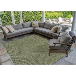 Green Intertwined Santal Outdoor Area Rug, 6x9
