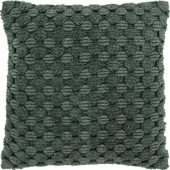 Green Looped Cotton Throw Pillow
