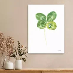 Green Lucky Clover Canvas Art Print