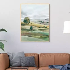 Green Pastures I Framed Canvas Art Print