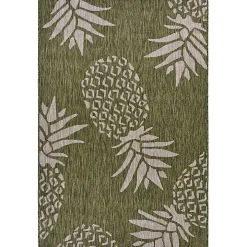 Green Pineapple Outdoor Area Rug, 7x9