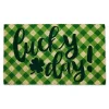 Green Plaid Lucky Day Doormat