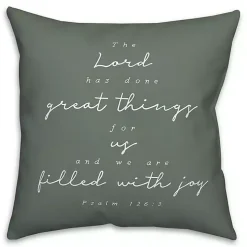 Green Psalm 126:3 Indoor/Outdoor Pillow