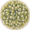 Green Round Floral Bloom Indoor/Outdoor Rug, 3x3