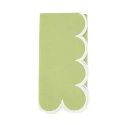Green Scalloped Edge Napkins, Set of 4