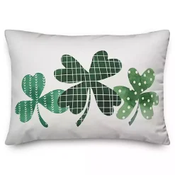 Green Shamrock Trio Pillow