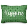 Green Shamrocks Personalized Lumbar Pillow