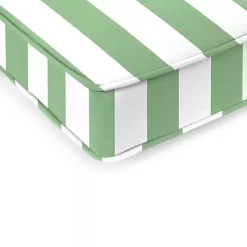 Green Striped Outdoor Settee Cushion